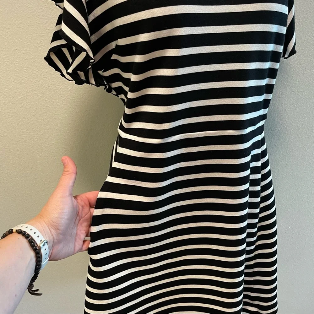 kate spade Black and White Striped Midi Dress